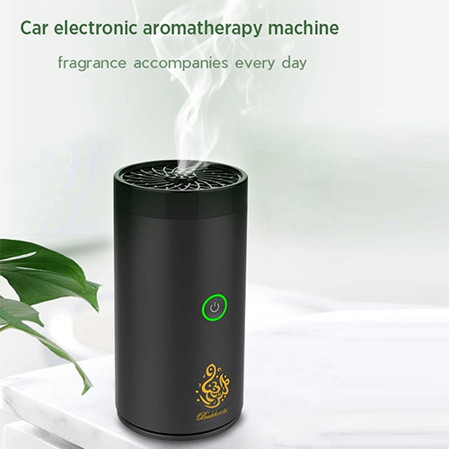 مبخرة البخور الكهربائية للسيارة من Primo Plus بمنفذ USB-C قابلة لاعادة الشحن باللون الاسود