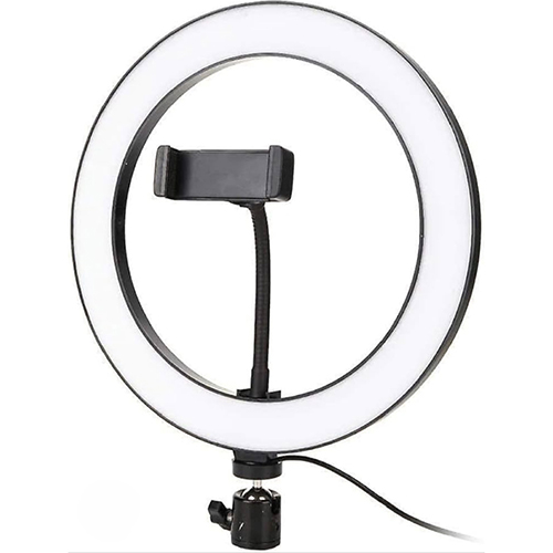 حلقة إضاءة LED 10 بوصة بثلاثة أوضاع QX260 إضاءة مع حامل للهاتف