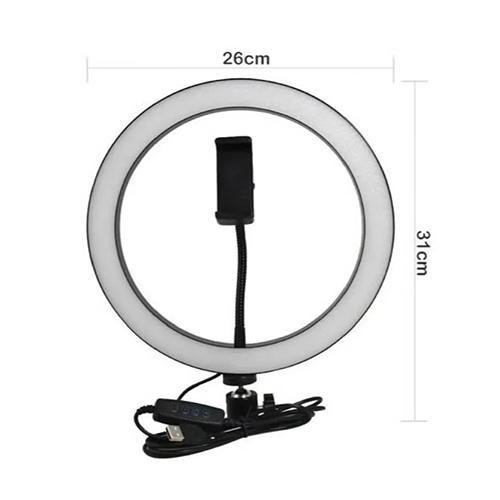 حلقة إضاءة LED 10 بوصة بثلاثة أوضاع QX260 إضاءة مع حامل للهاتف