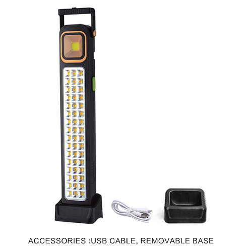 مصباح طوارئ Haverliang HEL‑6866T LED قوي طويل العمر بشحن شمسي وUSB