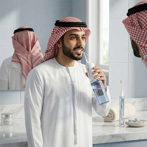 طقم العناية بالأسنان DENX DX2524 بخزان ماء 190 مل وبطارية 50 يوم.