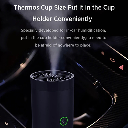 مبخرة البخور الكهربائية للسيارة من Primo Plus بمنفذ USB-C قابلة لاعادة الشحن باللون الاسود