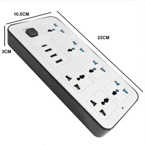 توصيلة LABRA LB03 الكهربائية مع 6 مقابس كهربائية 3 منافذ USB