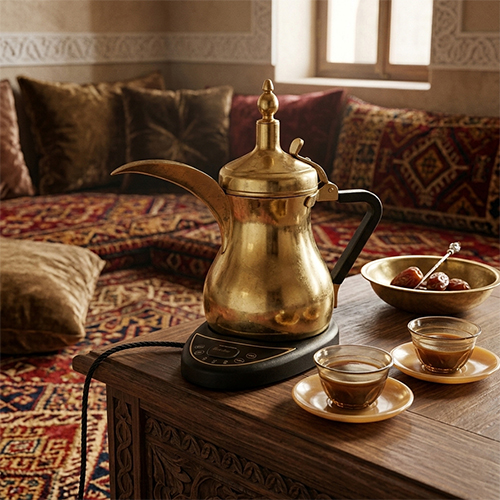 دلة المسافر قهوة عربية كهربائية دينكس DX3807 سعة 600 مل بتصميم تراثي فاخر