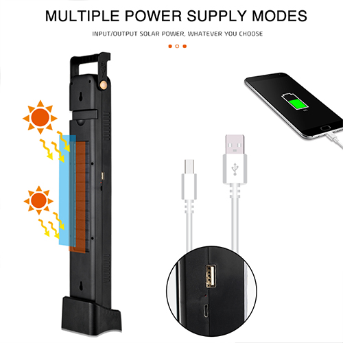مصباح طوارئ Haverliang HEL‑6866T LED قوي طويل العمر بشحن شمسي وUSB