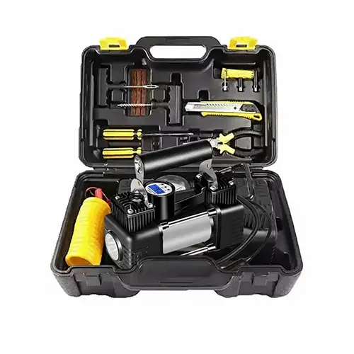 مضخة الهواء ثنائية الأسطوانة 12 فولت لنفخ مختلف الإطارات.