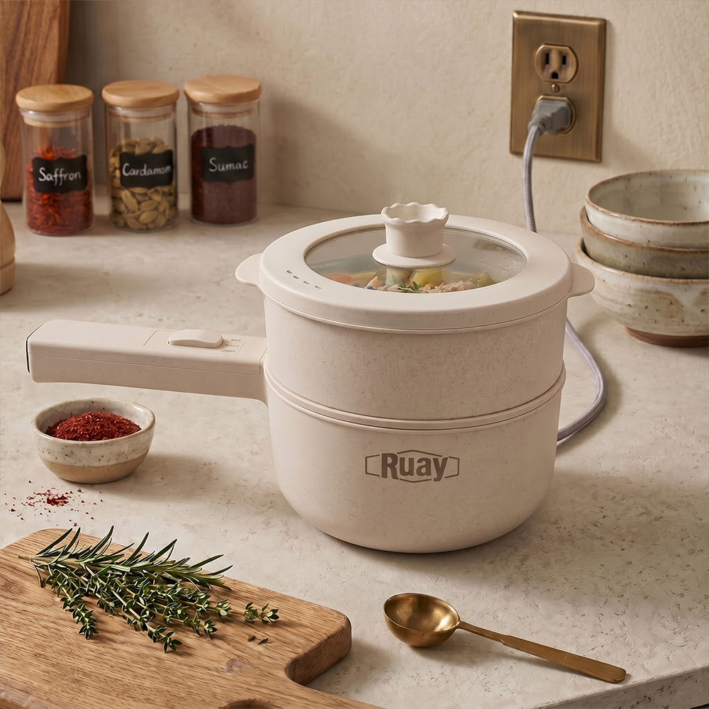 طباخ كهربائي Ruay RA76 Mini Cooker 2 لتر 2 في 1 للقلي والغليان 700 واط