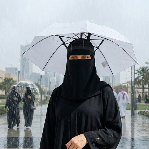 قبعة مظلة رأس للحماية من الشمس والمطر قابلة للطي وخفيفة