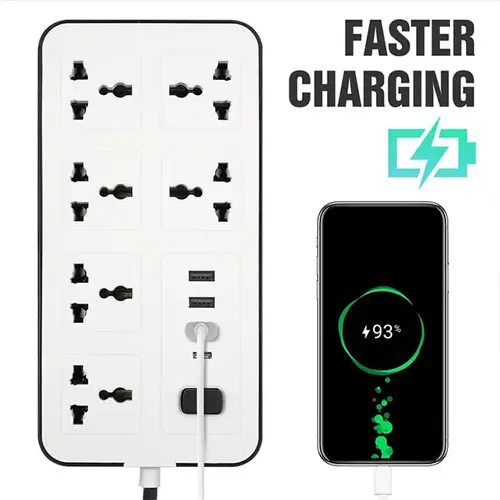 توصيلة LABRA LB03 الكهربائية مع 6 مقابس كهربائية 3 منافذ USB