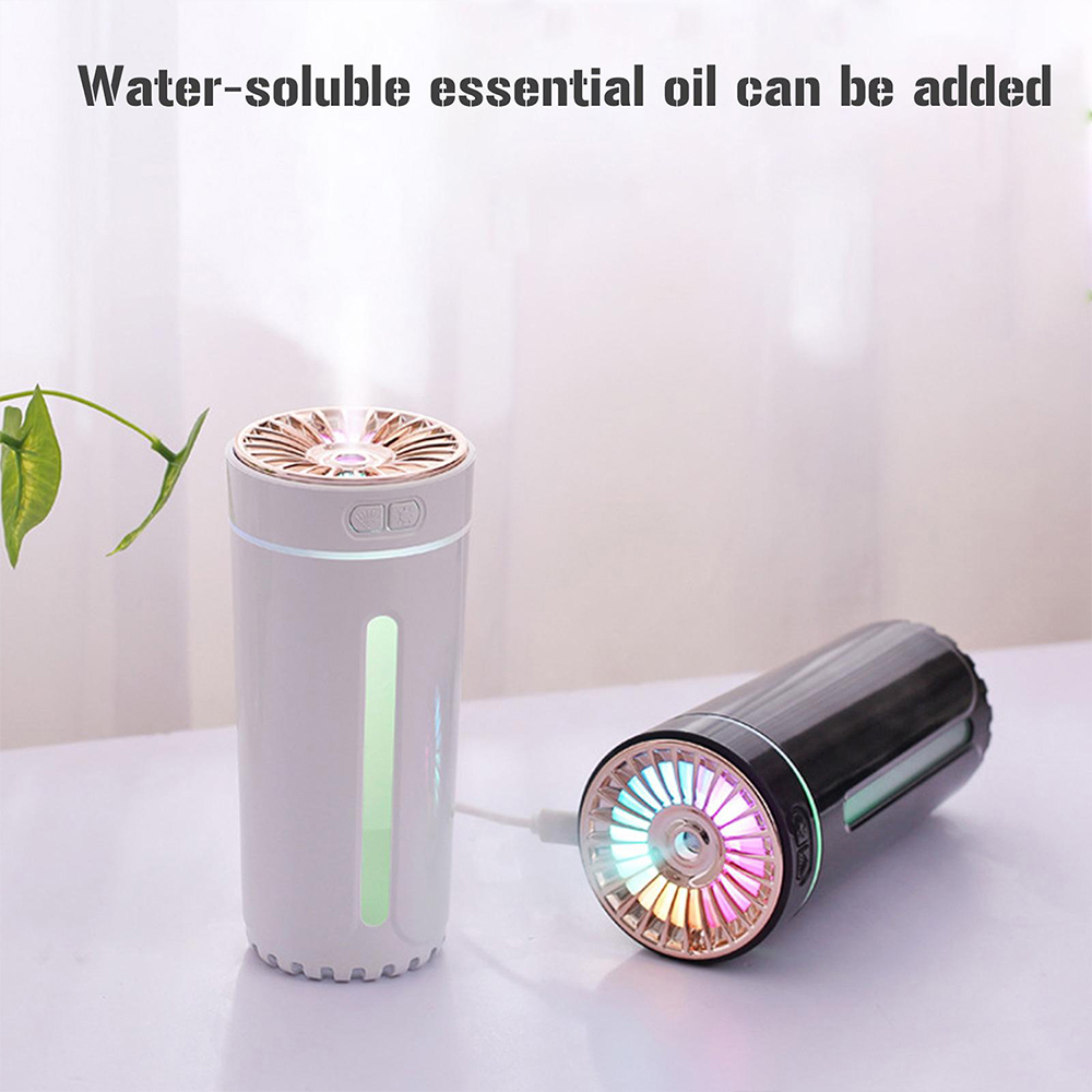 مرطب هواء عطري USB 300 مل برذاذ ناعم وتشغيل حتى 6 ساعات (أسود)