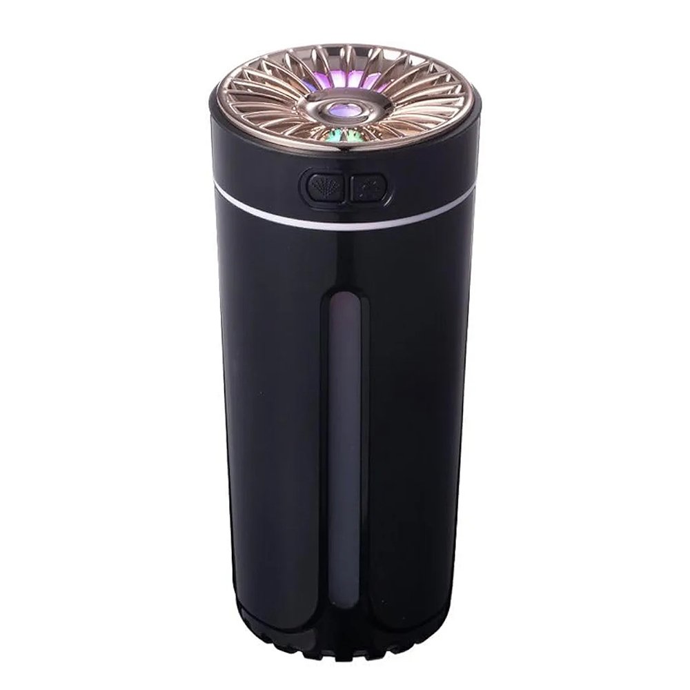 مرطب هواء عطري USB 300 مل برذاذ ناعم وتشغيل حتى 6 ساعات (أسود)