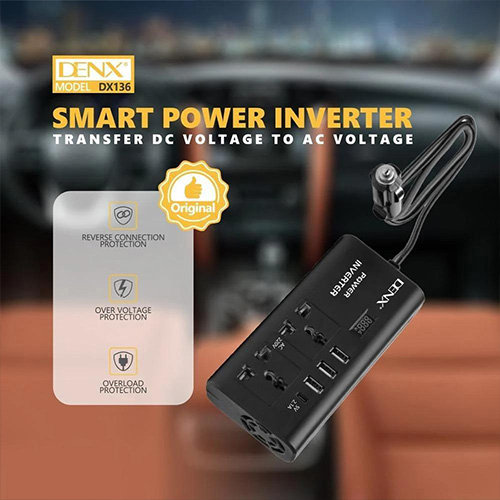 محول الطاقة الذكي DENX DX136 بقدرة 300 واط وتحويل DC إلى AC بكفاءة.