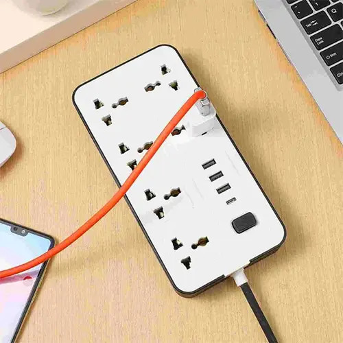 توصيلة LABRA LB03 الكهربائية مع 6 مقابس كهربائية 3 منافذ USB