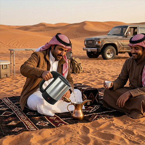 غلاية Wakeel WK-0185 للسفر 500 مل 12V/24V ستانلس ستيل