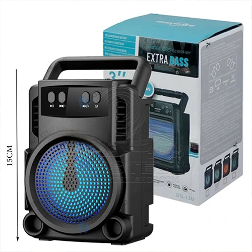 سماعة بلوتوث GTS-1360 بصوت قوي وباس عميق مع FM