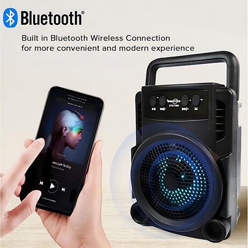 سماعة بلوتوث GTS-1360 بصوت قوي وباس عميق مع FM