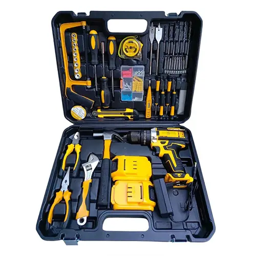 طقم مثقاب لاسلكي DENX DX3329 ببطارية ليثيوم 21 فولت وسرعة متغيرة