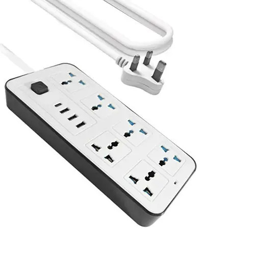 توصيلة LABRA LB03 الكهربائية مع 6 مقابس كهربائية 3 منافذ USB