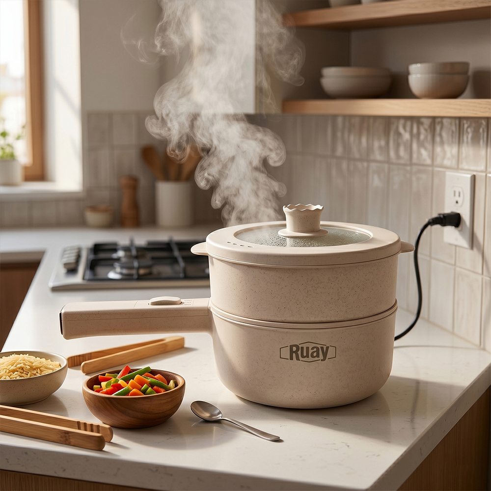 طباخ كهربائي Ruay RA76 Mini Cooker 2 لتر 2 في 1 للقلي والغليان 700 واط