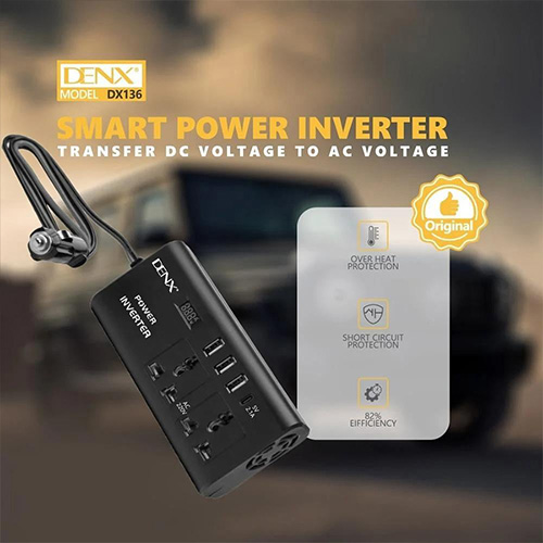 محول الطاقة الذكي DENX DX136 بقدرة 300 واط وتحويل DC إلى AC بكفاءة.