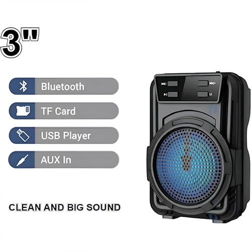 سماعة بلوتوث GTS-1360 بصوت قوي وباس عميق مع FM