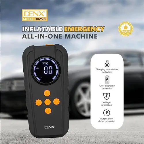 مضخة إطارات  DENX DX2592 متعددة الوظائف مع بطارية ليثيوم  6000 مللي أمبير