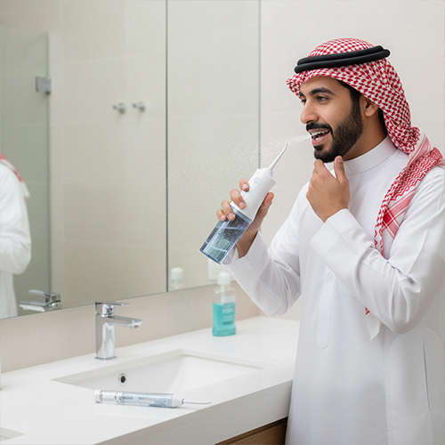 طقم العناية بالأسنان DENX DX2524 بخزان ماء 190 مل وبطارية 50 يوم.