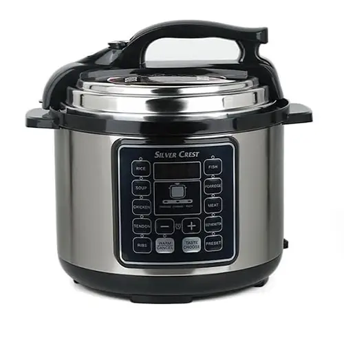 طنجرة الضغط الكهربائية بقوة 1050 واط وسعة 6 لتر ( MES6817 ) من سلفر كرست