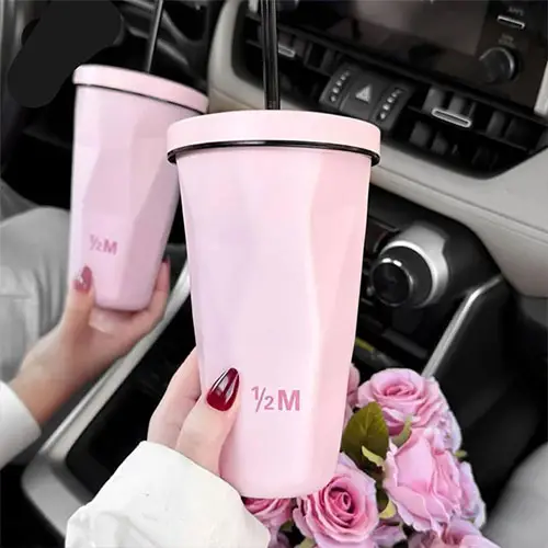 زجاجة AB Wakeel (بينك) عازلة للحرارة والبرودة بسعة 600 مل من الستانلس ستيل